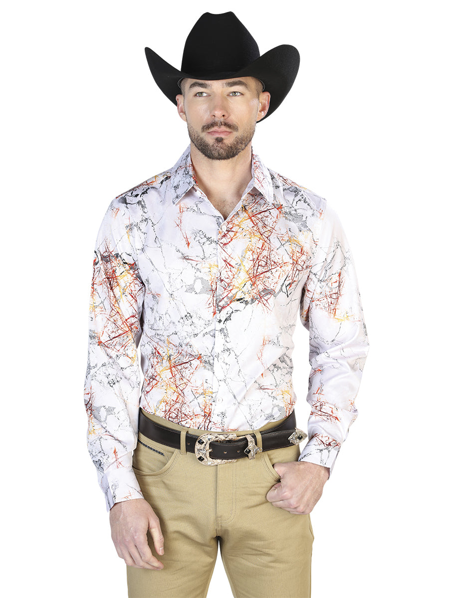 White Casual Long Sleeve Shirt 43993