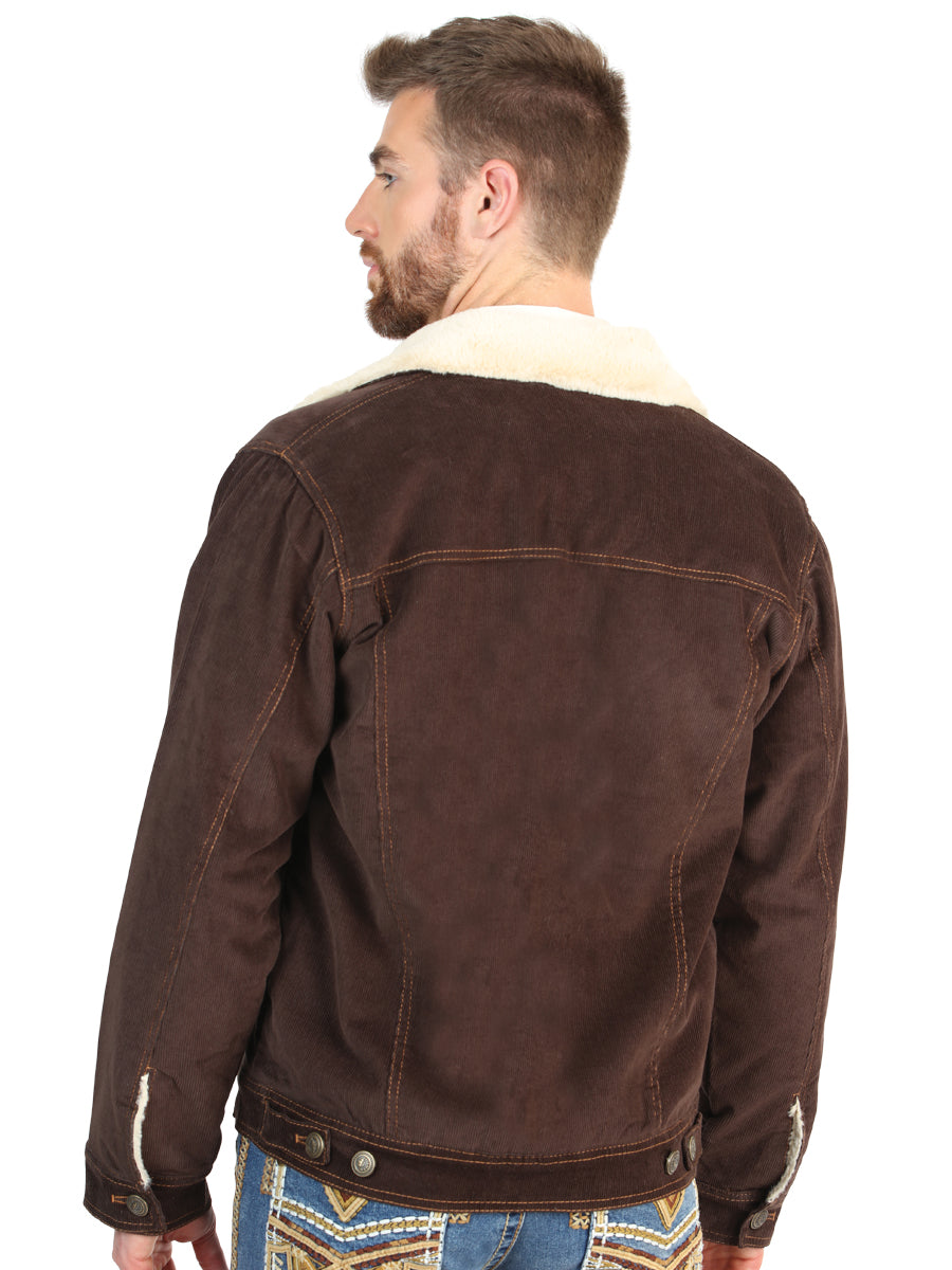 El General Men’s Brown Corduroy Sherpa-Lined Jacket 45632