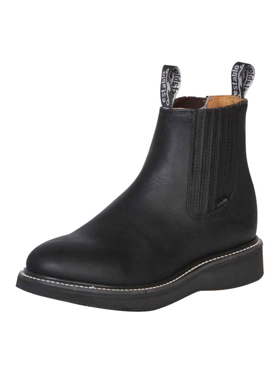 Establo Men’s Work Ankle Boot - Grasso Leather

 - Black 320