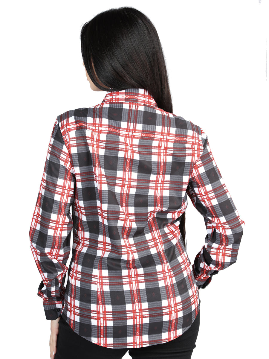 El General  -  Casual Long-Sleeve Shirt  - White/Red 44724