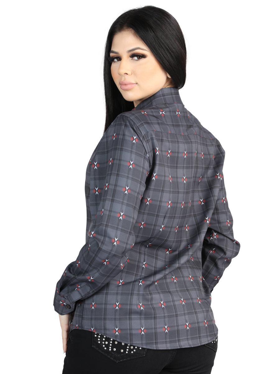El General  -  Casual Long-Sleeve Shirt  - Gray/Brown 44725