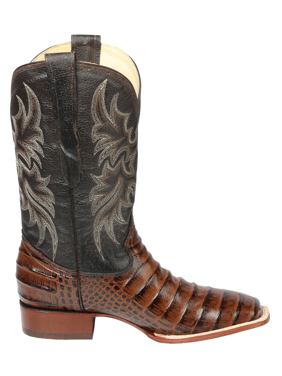 El Señor de los Cielos Men’s Rodeo Boot - Imitation Caiman Belly Leather - Brown

 44937