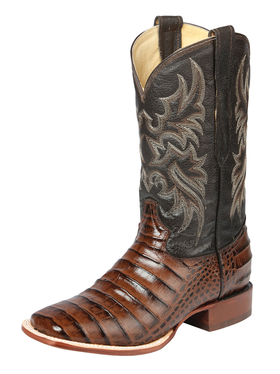 El Señor de los Cielos Men’s Rodeo Boot - Imitation Caiman Belly Leather - Brown

 44937