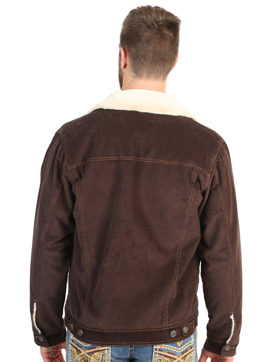 El General Men’s Brown Corduroy Sherpa-Lined Jacket 45632