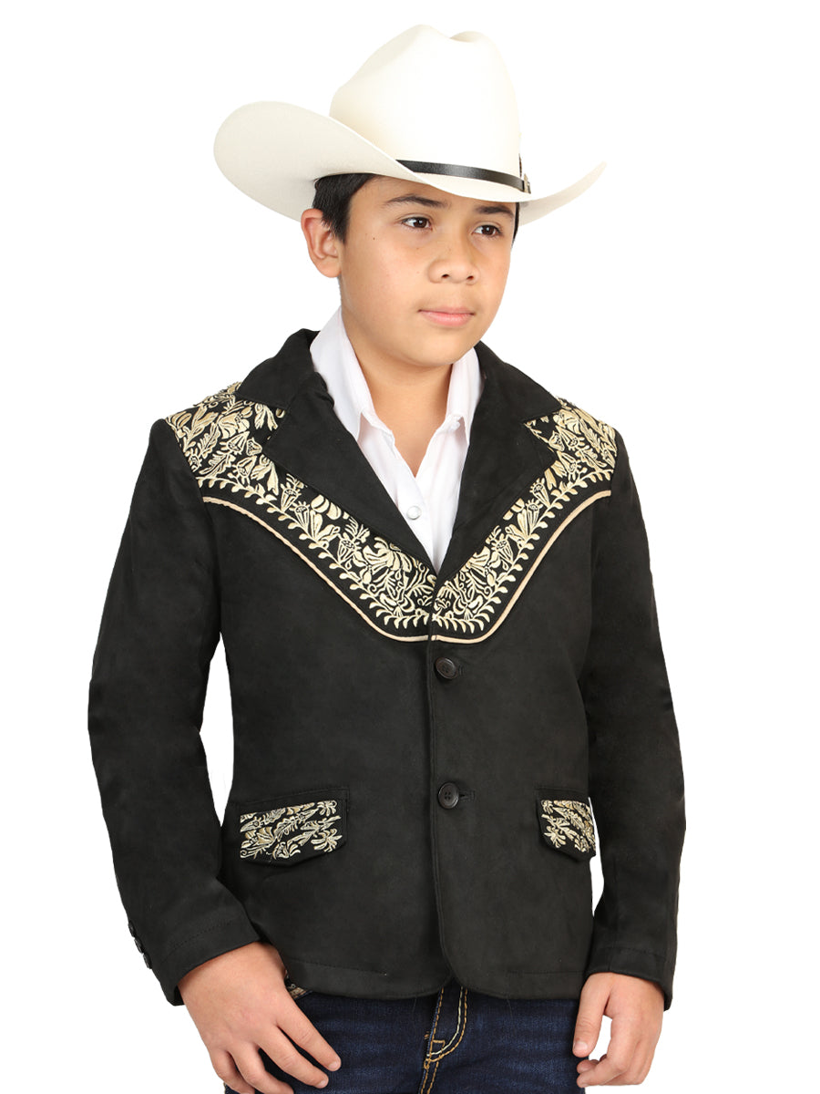 El General Kids’ Suede Blazer - Black 45659