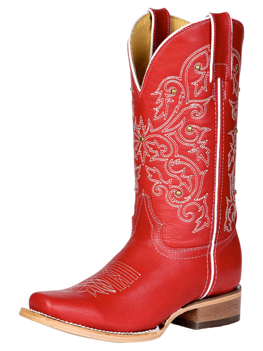 Women's El General Western Boot Crack Leather- Red 45932