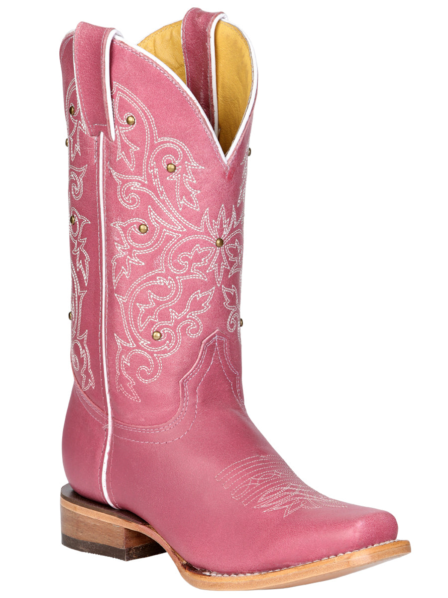 Women's El General Western Boot Crack Leather- Pink 45933