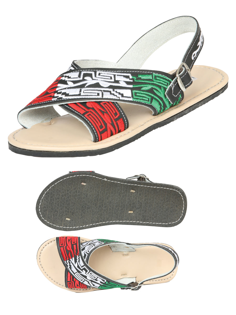 Mexican Artisanal Sandals 50% Leather, 50% Synthetic Black 603955