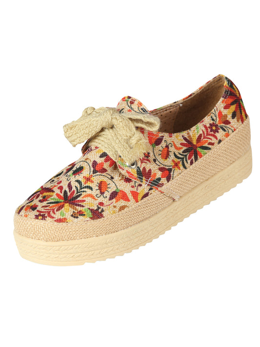 Mexican Artisanal Yute Tennis 50% Cotton, 50% Polyester Multicolor 603959
