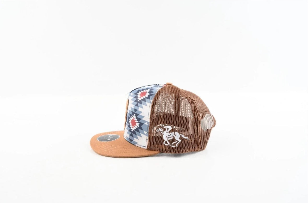 Southwest Rider Hat Puro 440 - Aztec Pattern with Brown (Flat Brim)